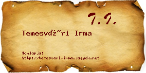 Temesvári Irma névjegykártya