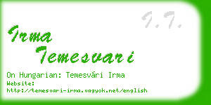 irma temesvari business card